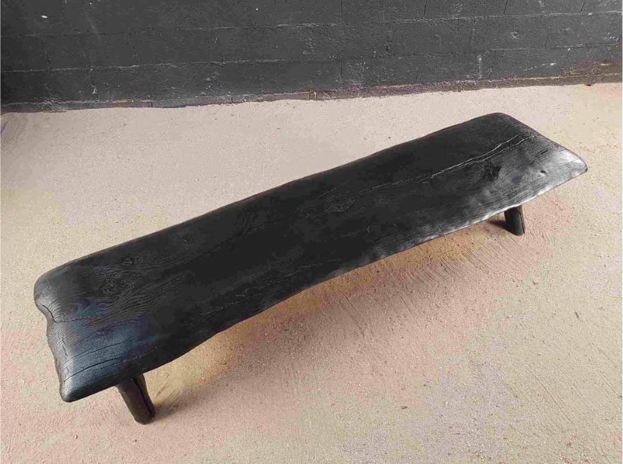 Banc en bois flotté Shou Sugi Ban.JPG