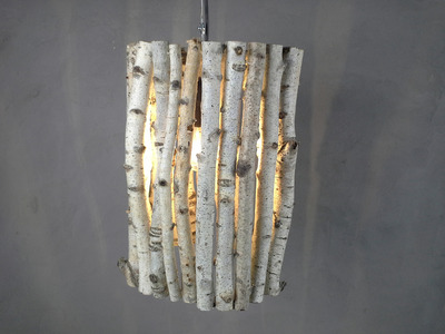 Lustre en branches de bouleaux