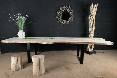 TABLE JARDIN EN BOIS FLOTTE