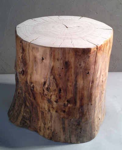 Stool with sides varnished